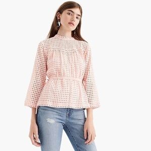 Point Sur x J. Crew Eyelet Blouse - Blush